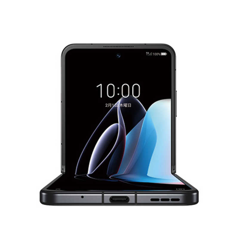ZTE　SIMフリースマートフォン 縦折り フリップ型 nubia Flip 5G (ヌビア フリップ 5G) 6.9型 メモリ/ストレージ：8GB/256GB ブラック　NX724J