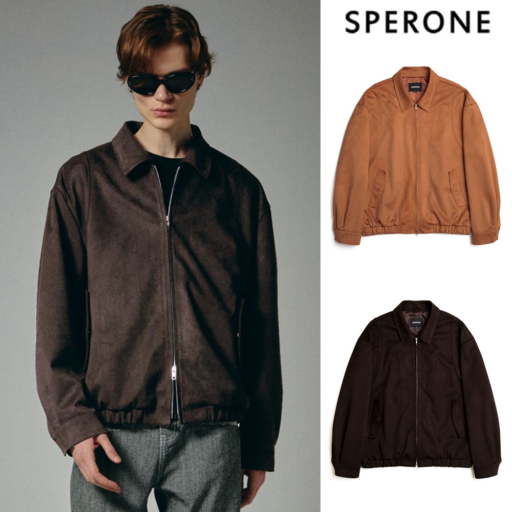 [SPERONE] Varsity Line Suede Jacket
