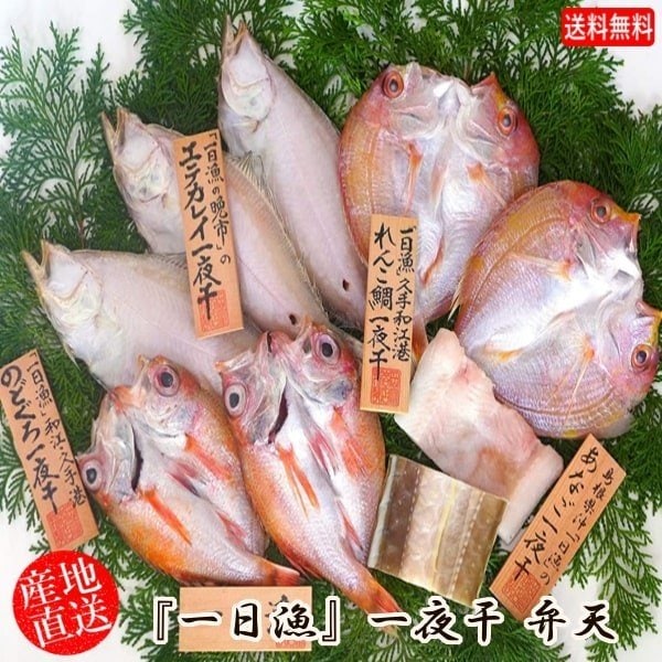 (地域限定送料無料)ギフト 干物セット 産地直送 岡富商店 一日漁一夜干　弁天(のどぐろ2尾れんこ鯛