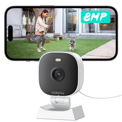【屋外/室内800万画素·5Gwifi超軽量】COOAU 防犯カメラ ワイヤレス 屋外 監視カメラ スマホ対応 室内 IP66防水防塵 25m遠距離暗視 ネットワークカメラ 双方向音声 24ｈ連続録画