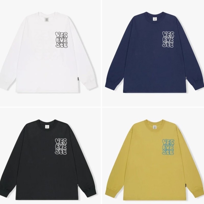 【イエスアイシー】【現地買付】公式　YESEYESEE C-LOGO L/S-BLACK　WHITE　NAVY　MUSTARD