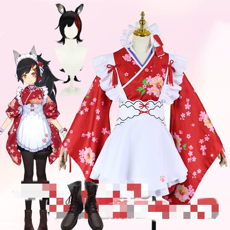 ウィッグ靴付きバーチャルYouTuber vtuber大神ミオ 艦娘 正月和服 コスプレ衣装