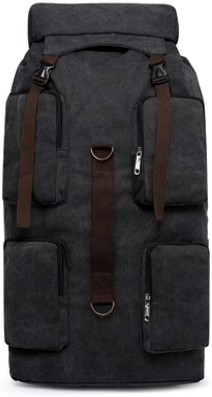 ダッフルバッグ 110L バックパック 大型ザック ミリタリー メンズ リュックサック アウトドア 鞄( ブラック)