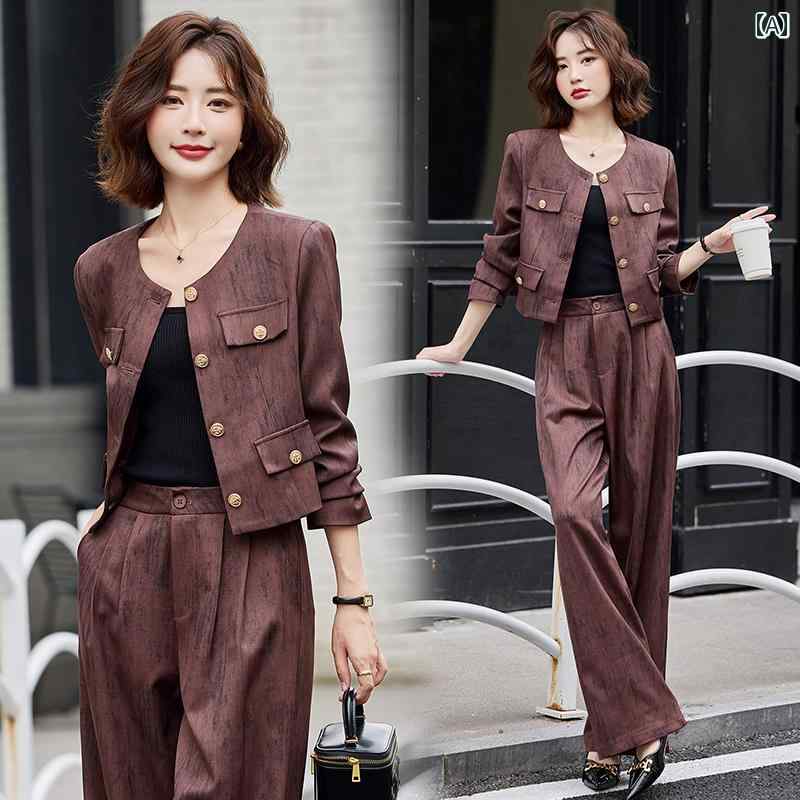 レディース セットアップ スーツ 秋 カジュアル ショート丈 短丈 ジャケット パンツ 2点セット モード おしゃれ ツーピース 7,872円