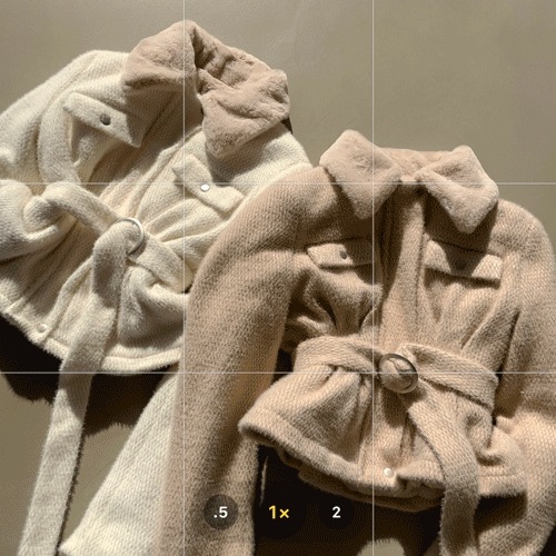 [ウール20%高クオリティー実物絶賛！！/核暖かい] 腰のくびれた~ きれいなフィットミンクファーピンタックベルトウールジャケット(2color)