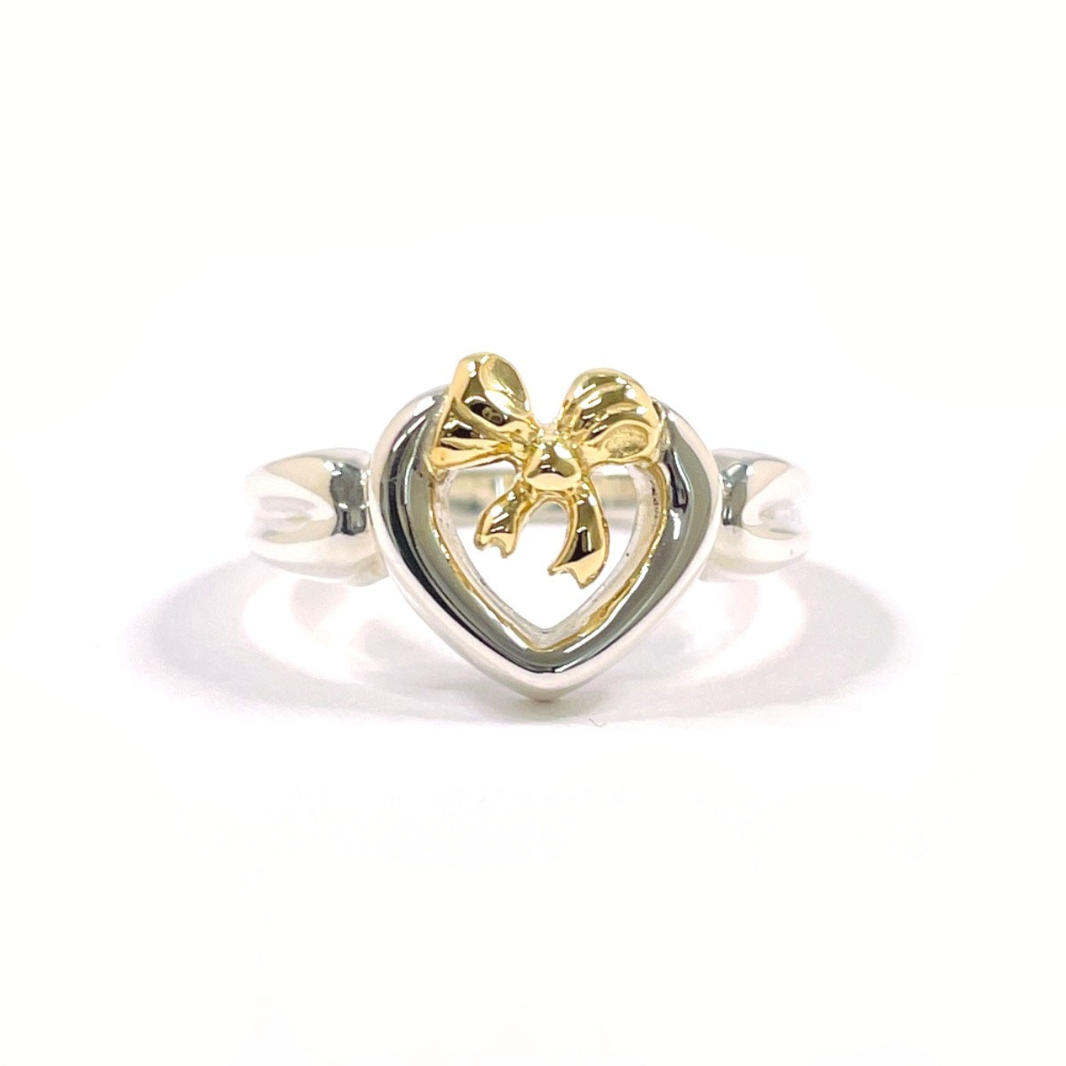 ハート リボン リング・指輪 シルバー シルバー925 8.5号 レディース