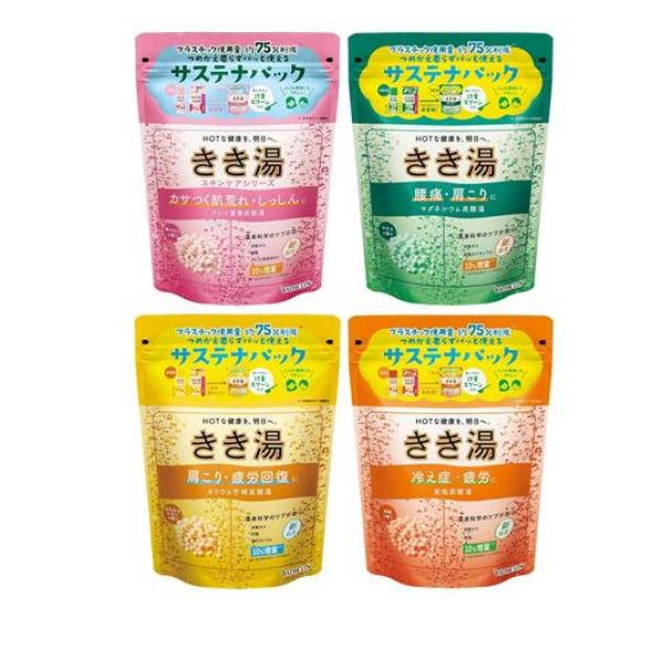 きき湯 炭酸湯 クレイ重曹 湯けむりの香り &マグネシウム カボスの香り &カリウム芒硝 はちみつレモンの香り &食塩 潮騒の香り 各360g