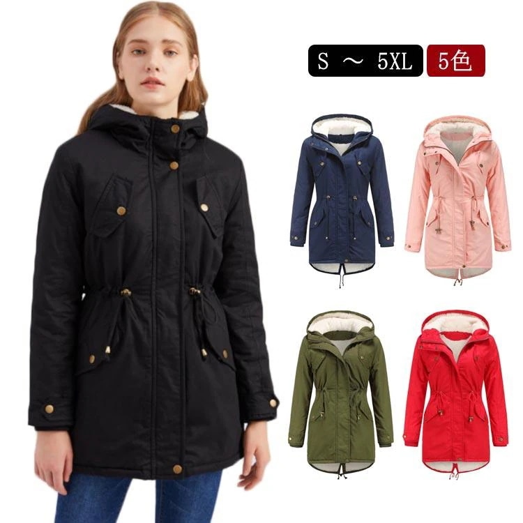 モッズコート レディース ミリタリーコート 裏ボア あったか モッズジャケット 裏起毛 中綿コート ミリタリージャケット ボアフード シャーリングコー時間限定