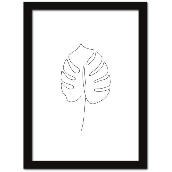 ファブリックパネル アートフレーム おしゃれ ラインアート 壁掛け ウォールデコレーション ラインアート モダンアート LineArt Monstera1 317x440mm