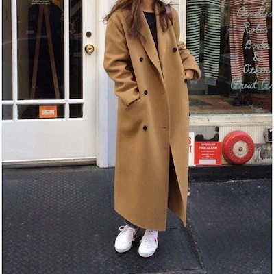 大人気 な質感 ロングコート レディース レトロ ゆったり オーバーサイズ ボタン チェスターコ