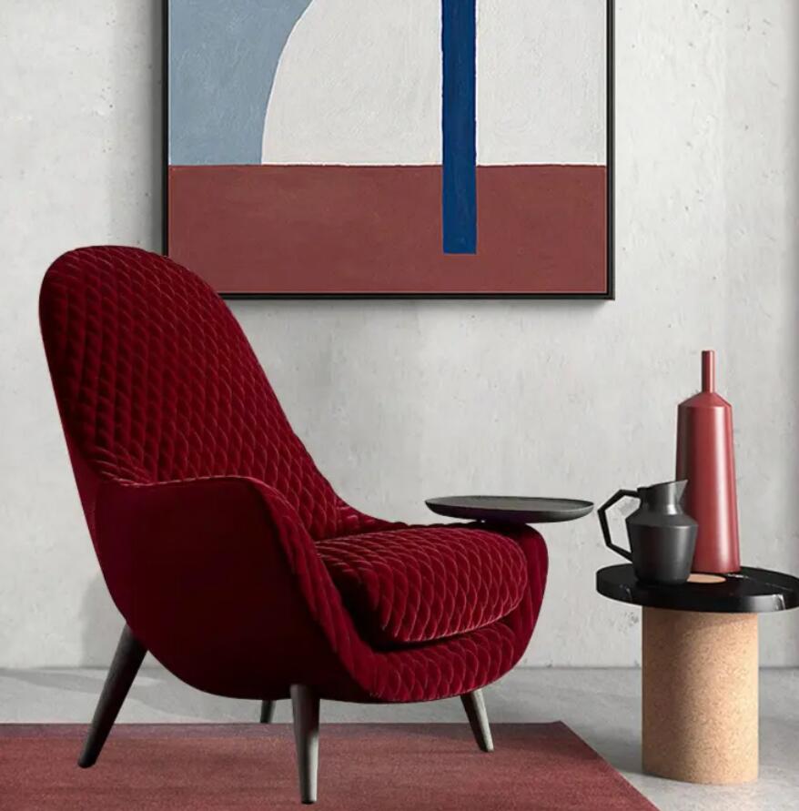 イタリアのヴィンテージスタイルの豪華なリビングルームの家具ベルベット生地ハイバックコンフォートラウンジチェアアームチェア