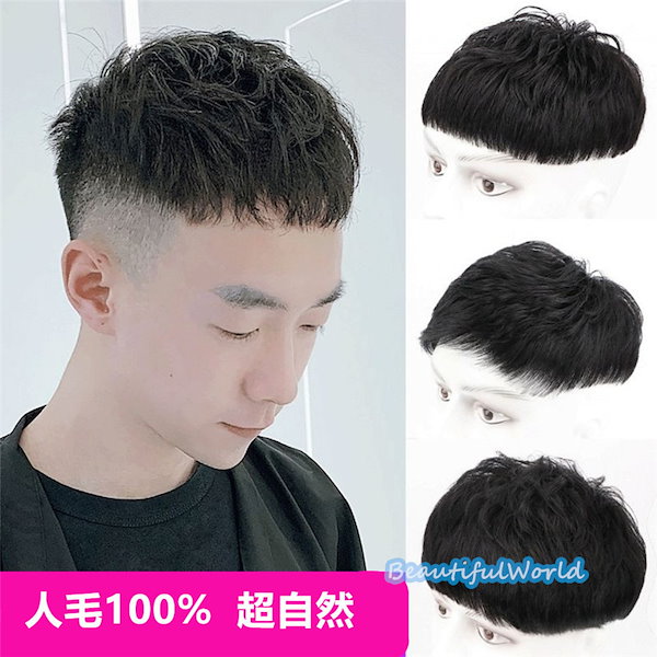 メンズ ウィッグ 男性用 かつら 100%人毛 Qoo10] 人毛100％ ウィッグ メンズ トップウ