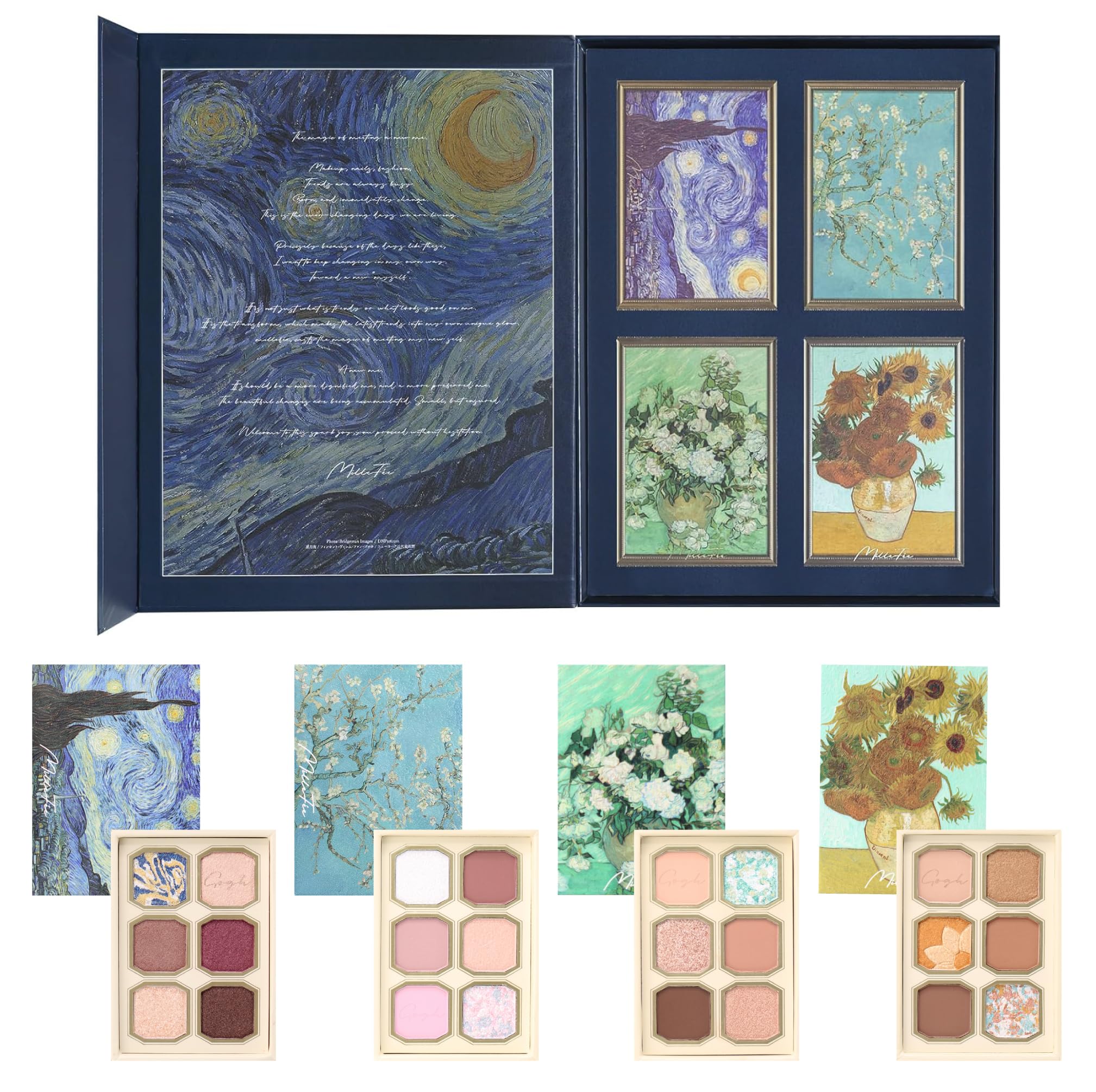 ミルフィー 絵画アイシャドウ ゴッホシリーズ コンプリートボックス 4個入り 箱付き プレゼント ギフト MilleFee