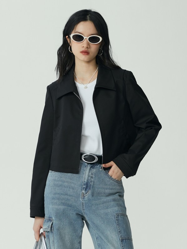 オモント エッグタルト ショートジャケットコート レディース 春新作 レトロ 小さいサイズ コート トップス