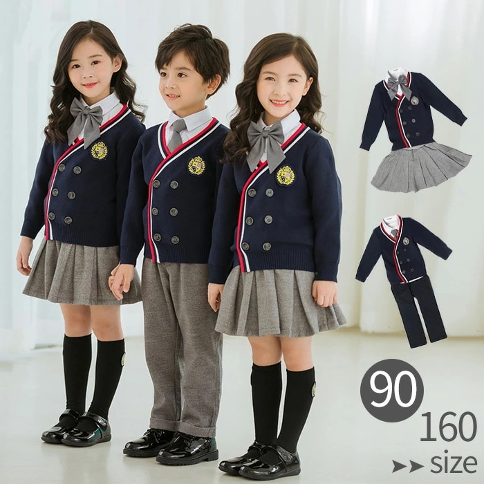 5点セット フォーマルスーツ 男の子 女の子 フォーマル【コート/ワッペン/シャツ/ネクタイ/スカート/ズボン】 卒業式 入学式 子供フォーマル　卒業式 スーツ 男の子　タキシードキッズ　七五三