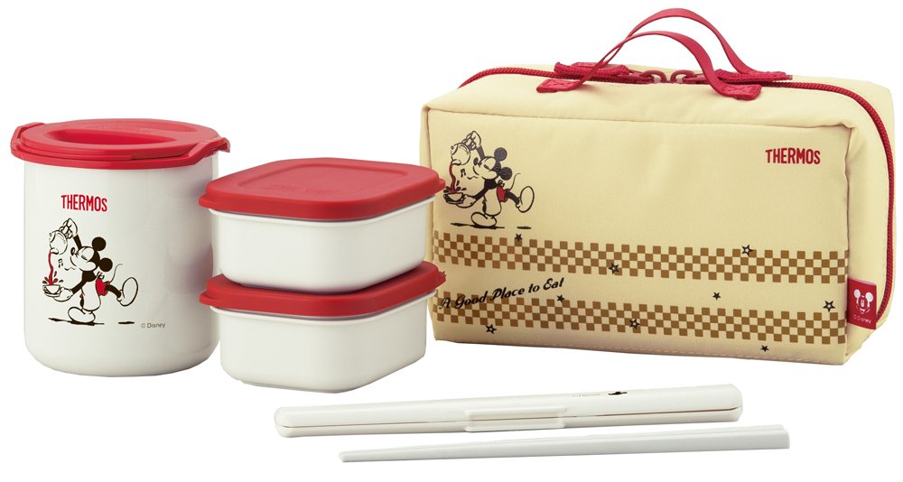 サーモス 保温弁当箱 ディズニー ミッキー 0.6合 レッドホワイト DBQ-252DS R-WH