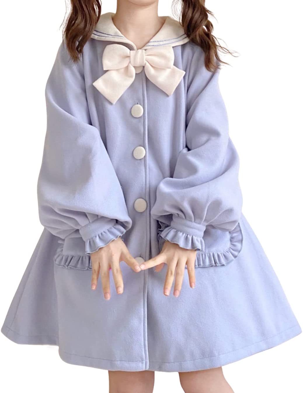 Lady Lazy ロリータ コート アウター 長袖 リボン フリル 秋 冬 衣装 撮影 甘ロリ 姫