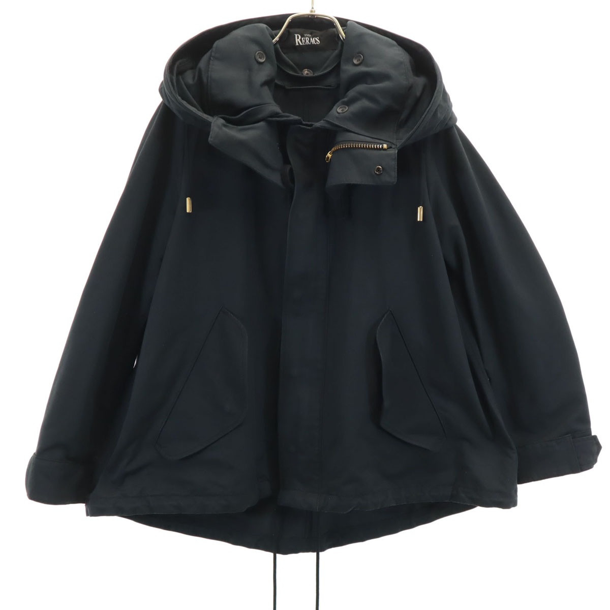 THE RERACS ザリラクス 日本製 フードジャケット 36 ブラック レディース 古着