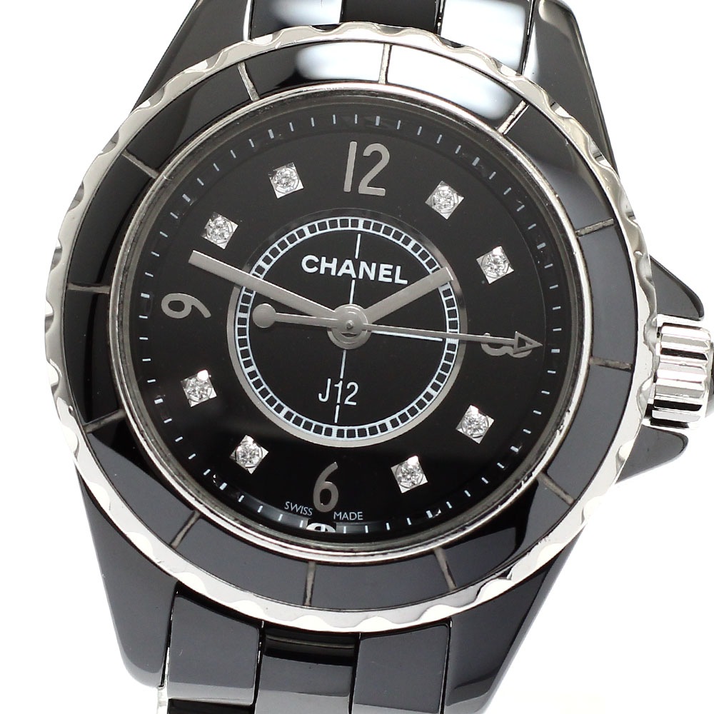 シャネル CHANEL H2569 J12 8Pダイヤモンド クォーツ レディース _911420【中古】