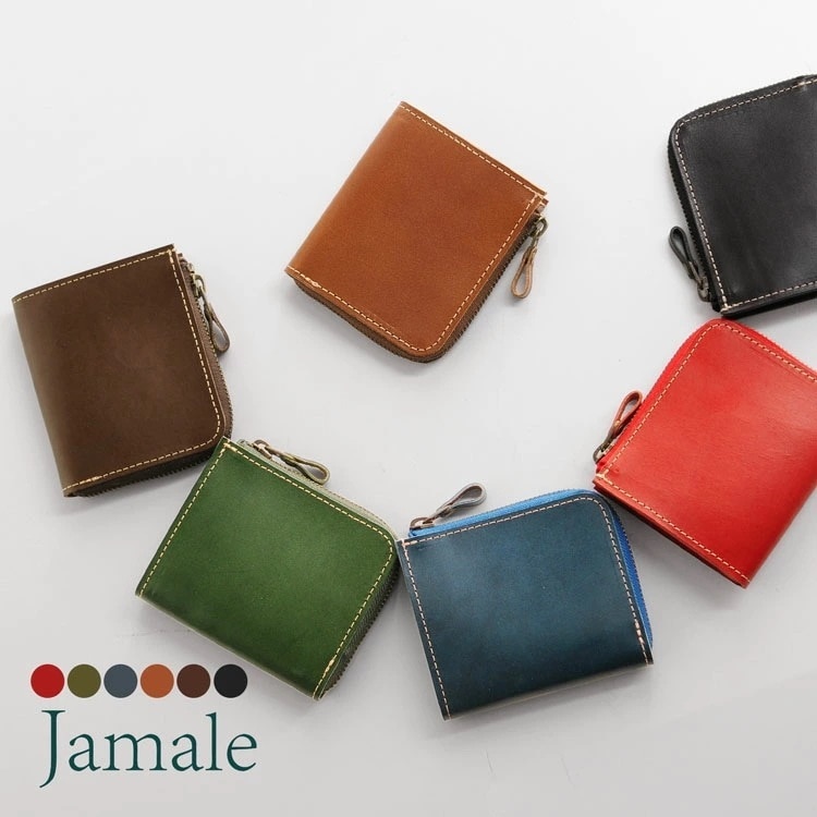 [Jamale]L字ミニ財布日本製栃木レザー ネコポス対応