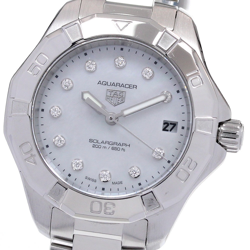 タグホイヤー TAG HEUER WBP1313.BA0005 アクアレーサー ソーラーグラフ 11Pダイヤ ソーラー レディース 美品 _845869【中古】