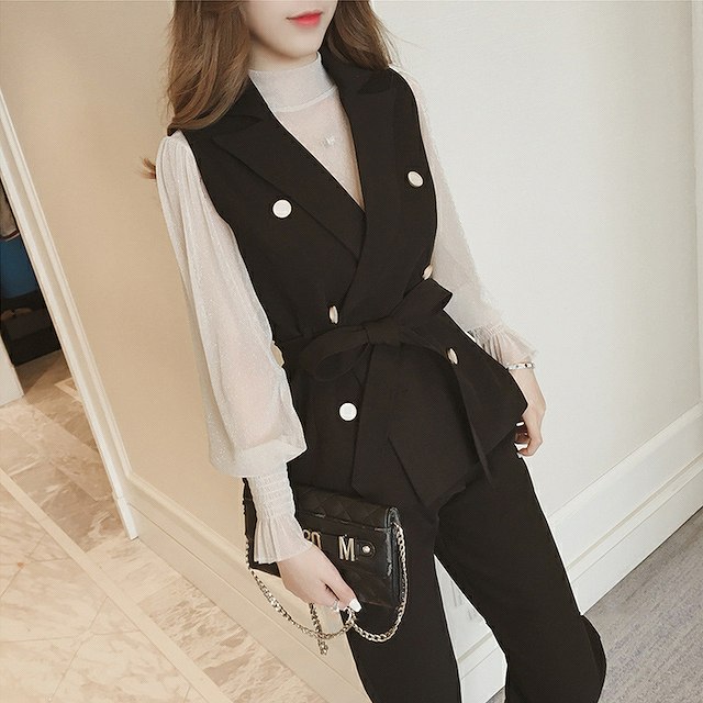 レディース パンツドレス セットアップ 入学式 ママスーツ かっこいい 全2色 大きいサイズ パーティ