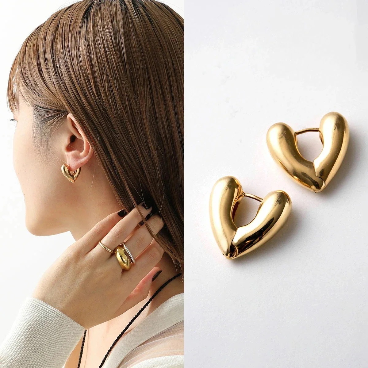 ANNIKA INEZ アニカイネズ ピアス Heart Hoops Sml E926-SML レディース ハート フープ アクセサリー silver925 シルバー925 ゴールド