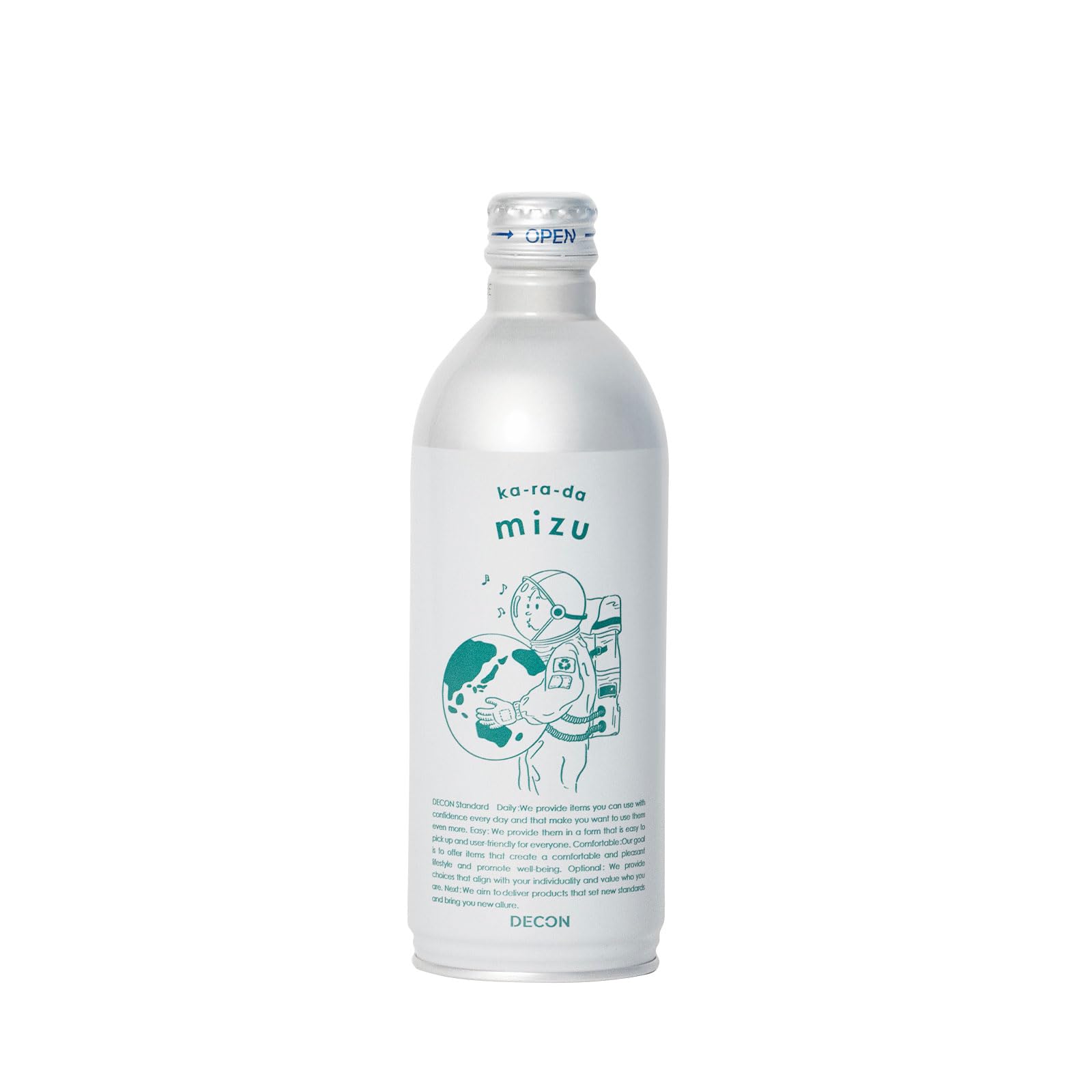 DECON ka-ra-da mizu 490ml 1箱 24本 入り 水 みず ミネラルウォーター シリカ水 バナジウム プラスチックフリー 備蓄水 保存水 アルミ缶容器 長期保存 3年 シリカ含有
