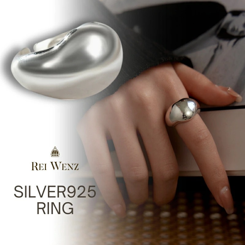 【高品質Silver925】シルバー リング ぷっくり コロン 大振り 幅太 大きい ニュアンス レディース 重ね 金属アレルギー インスタ おしゃれ オフィス プレゼント 人気 韓国
