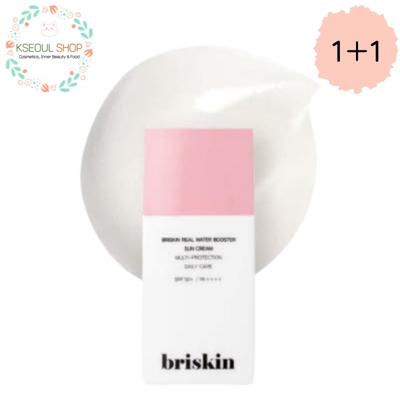 [1+1] リアルウォーターブースター サンクリーム 50ml, SPF50+ PA++++/日焼け止め/サンクリーム/日焼け止めクリーム/ノンケミカル日焼け止め/ベースメイク/皮脂コントロール