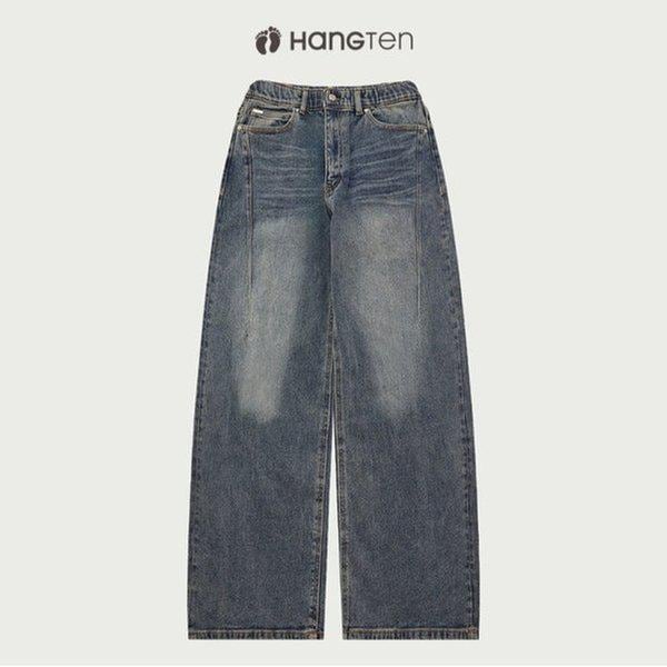 女性用ヒドゥンバンディングバックブラッシュスーパーワイドデニムパンツ 10540-155-807-10E-SH