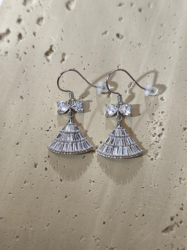 【Silver 925】リボンワンピースフックピアス
