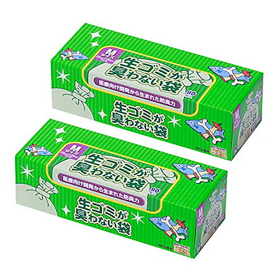 他サイト： 驚異の防臭袋 BOS (ボス) 生ゴミが臭わない袋 2個セット 生ゴミ処理袋【袋カラー：白】 (Mサイズ 90枚入)の商品画像