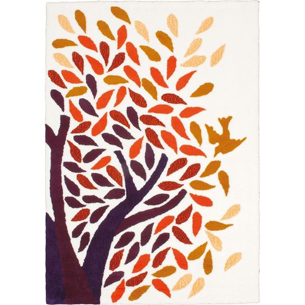 ラグマット/絨毯 [約140x200cm オレンジ] 『aoitori』 プレーベル