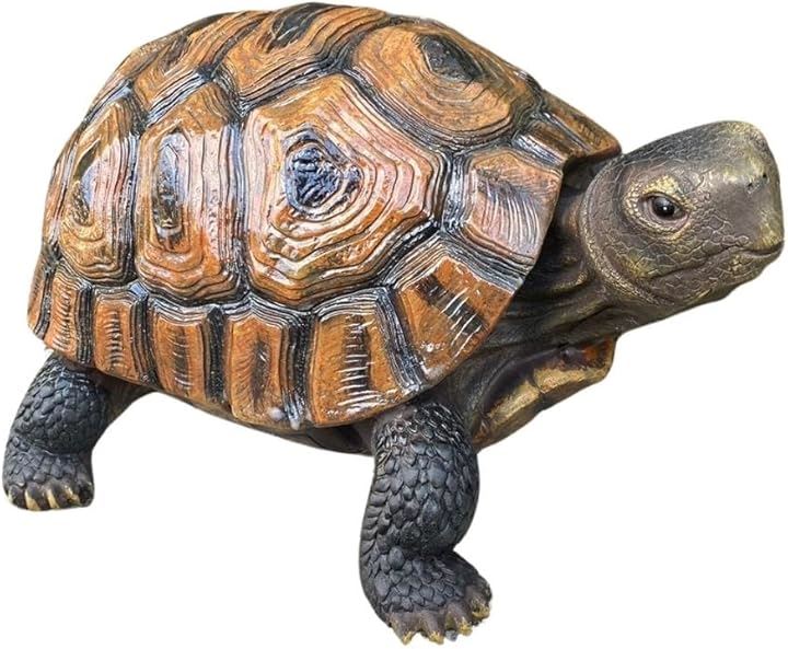 亀 カメ タートル 置物 庭 ガーデニング ガーデン オブジェ インテリア 飾り オーナメント リアル プレゼント ギフト(リクガメ(大型))