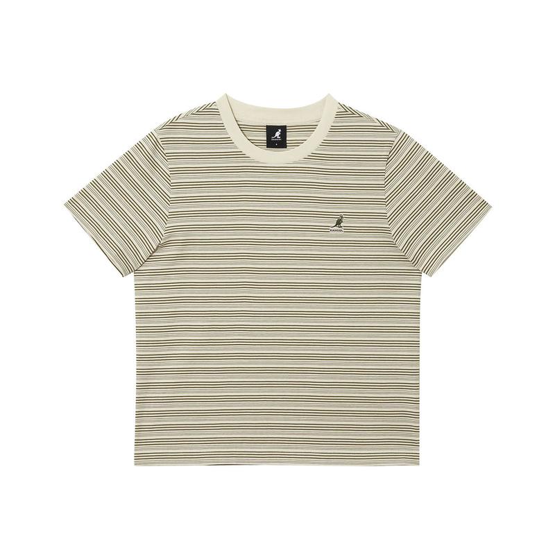 ウーマンズ フィネス ストライプ Tシャツ 2847 カーキ