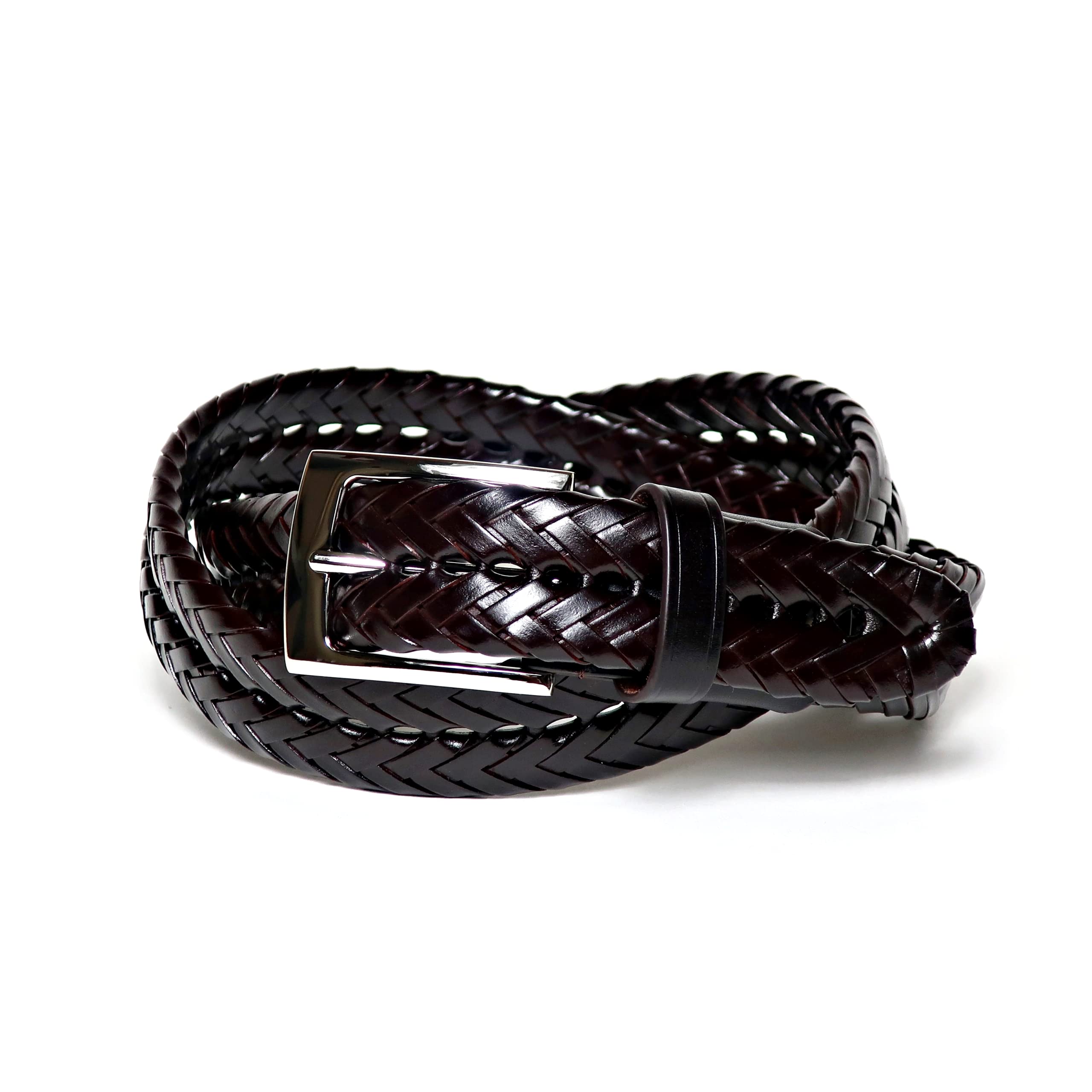 [KIETH] メンズ ベルト メッシュレザー 本革 ダークブラウン サイズ調整可能 確かな品質 KE21194-39