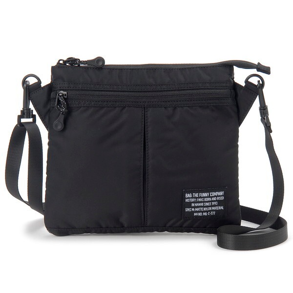 THE FUNNY COMPANY マットナイロン スリムショルダーバッグ TFC-M009-001 ブラック
