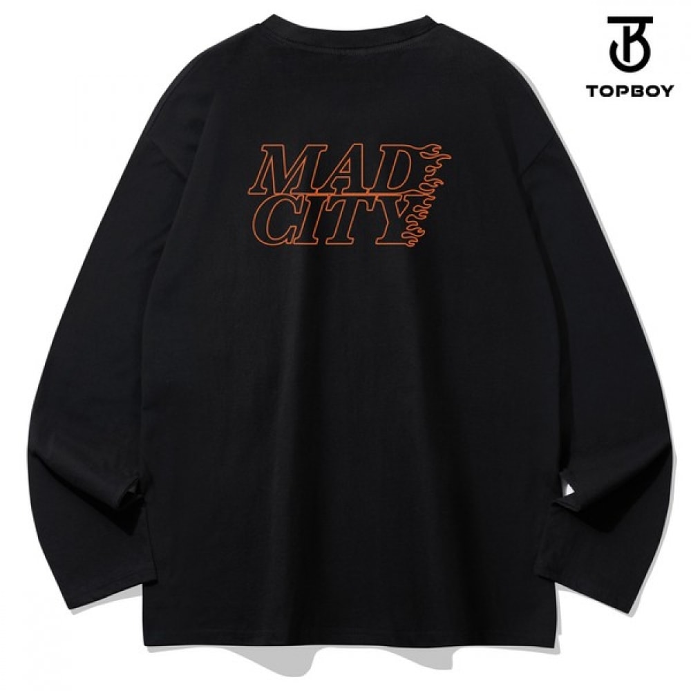 (トップボーイ) マッドシティプリントオーバーフィット長袖Tシャツ (TOP157)