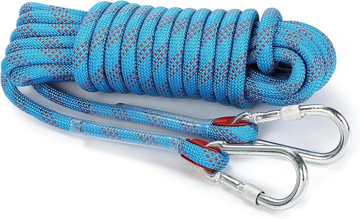 耐久 ロープ 幅広く使える多用途タイプ 多機能 多目的 直径 12mm ブルー キャンプ アウトドア 引越し 荷物の吊上げ 車 ボート 牽引 補助(ブラック, ラージ) 4,714円