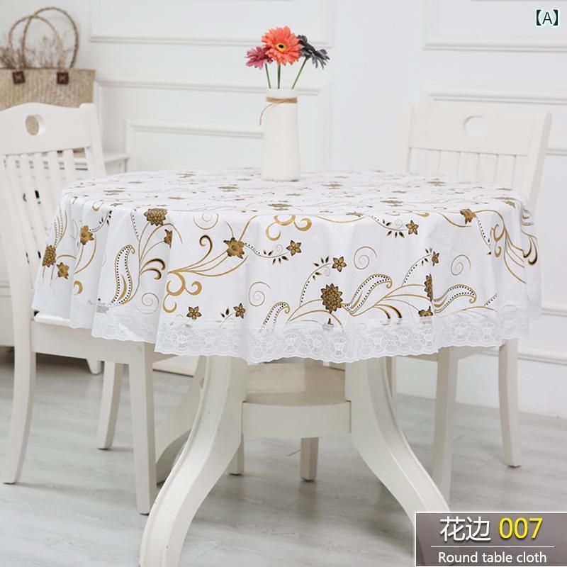 テーブルクロス 円形 ビニール 防水 耐油 汚れ防止 清潔 ラウンド PVC レストラン カフェ おしゃれ インテリア 選べる サイズ 青 緑 オレンジ