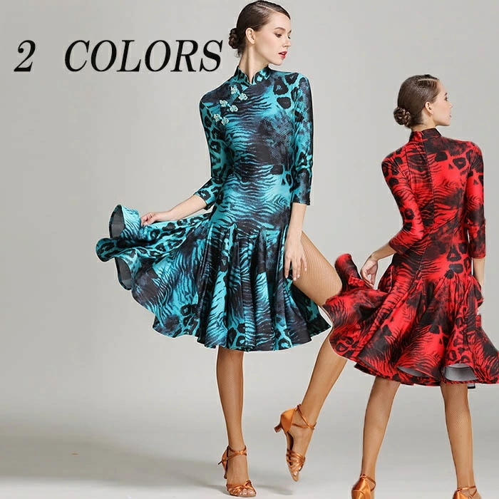 「期間限定セール」2カラー 社交ダンス衣装 ラテン衣装 タンゴ チャチャチャ ワルツ ラテン 社交ダンス衣装ルンバ ルンバ ダンス衣装 競技着 練習服 演出用 スタンダード ワルツダンス服 グリーン