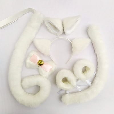 【1点ご購入 で10点プレゼントいたします】白いしっぽ蝶ネクタイブレスレース付き獣耳獣尾狼耳ヘアピンカフセット 191,255円