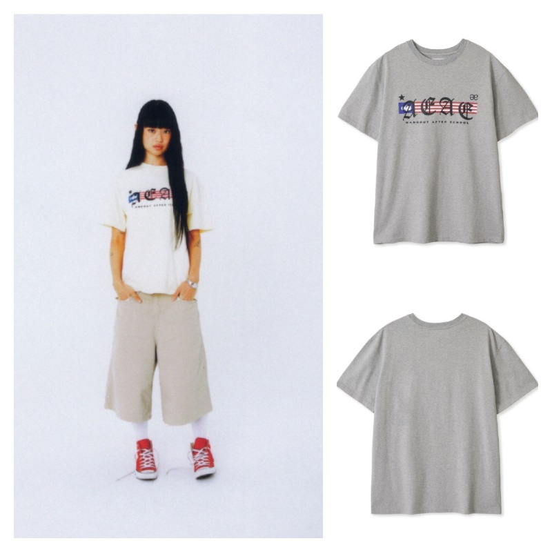 【aeae】 AEAE AMERICA T-SHIRTS : GREY