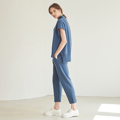 限定SALE!!韓国ファッション前ポケットカシミヤニットの長いズボン