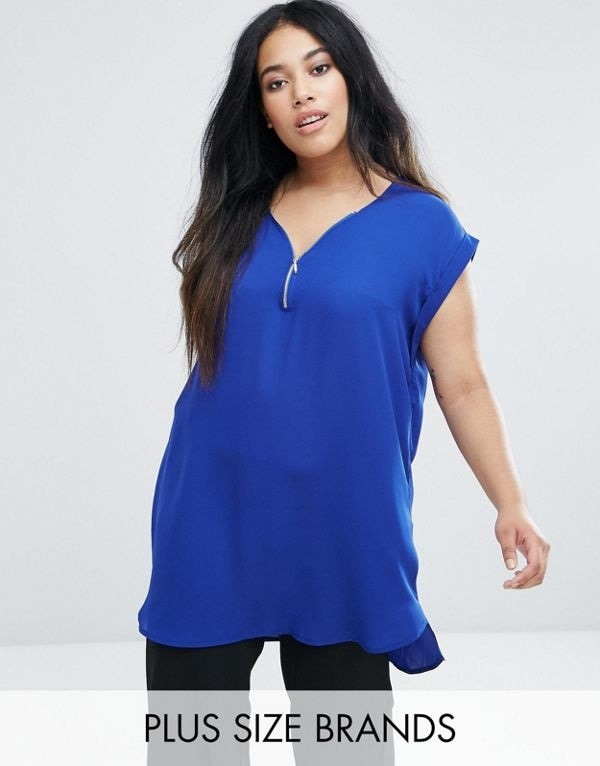 New Looks ニュールック レディース 大きめサイズ ゆったりサイズ 送料無料 Blue New Look Plus Tunic Top