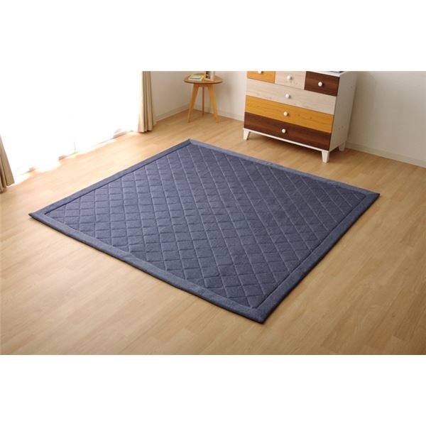 デニム調 ニットキルトラグ/ラグマット ブルー 約145cm175cm 長方形 洗える キルティング 防滑 通年使用 アルバ2IT 5,822円