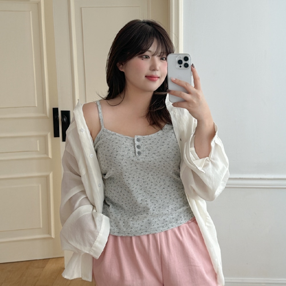 [JSTYLEのアイブレット] 1+1イーブレットロビー&リブ&フラワーボタンストラップナシJスタイル