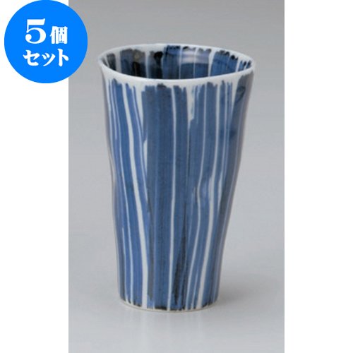 5個セット フリーカップ 刷毛十草ﾌﾘｰｶｯﾌﾟ(大) [8 x 12.8cm(300cc)] 和食器 酒器 料亭 旅館 居酒屋 業務用