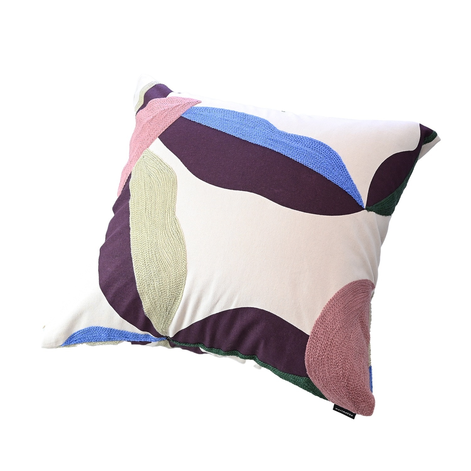 クッションカバー ヌードクッション セット 50×50cm 豪華 刺繍 刺しゅうデザイン Berry ベリー コットン×エレクトリックブルー 071759 835